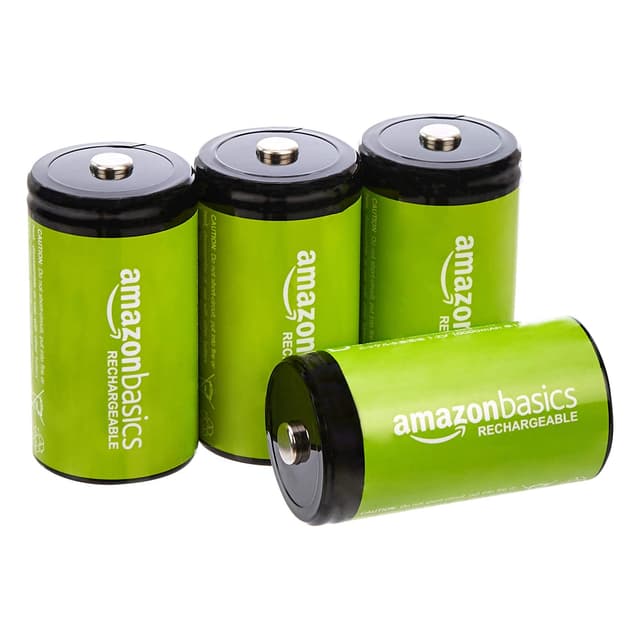 🔋🔌 Amazon Basics NiMH-Akkus, Typ D (Monozellen), wiederaufladbar, 10.000 mAh - 4er-Packung