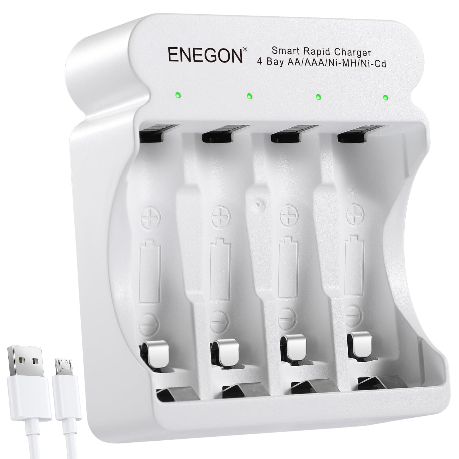 ENEGRON 4-Slot Rapid Akku Ladegerät 🚀