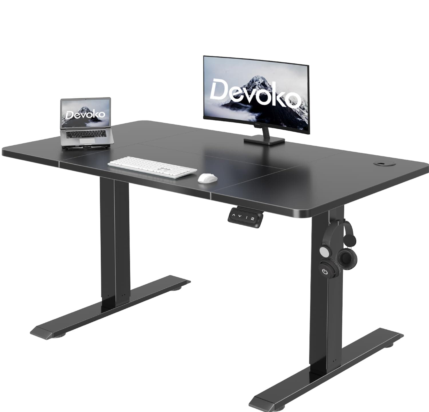 Devoko Höhenverstellbarer Schreibtisch 🖥️ Elektrischer Tisch mit Memory-Funktion