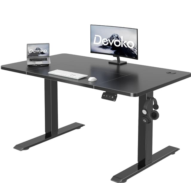 Devoko Höhenverstellbarer Schreibtisch 🖥️ Elektrischer Tisch mit Memory-Funktion