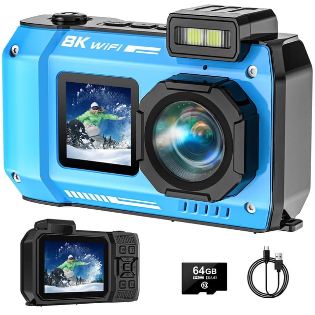 YISENCE 8K UHD Digitalkamera - Wasserdicht, Stoßfest, 70MP Autofocus Selfie 📸🌊