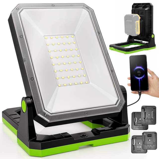SYLSTAR Akku Baustrahler für 18-20V Akkus, 30W 3000LM Arbeitsleuchte LED Akku Lampe