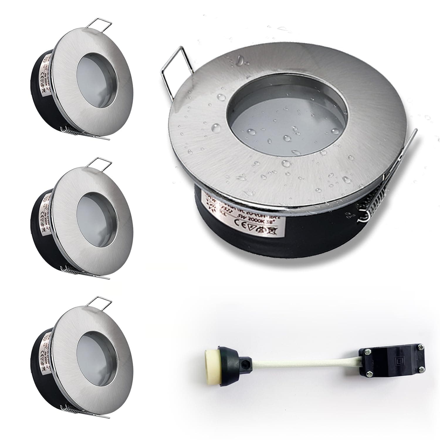 🌟 Angebot: 4er Set Satin Nickel Einbaustrahler für Badezimmer 🚿