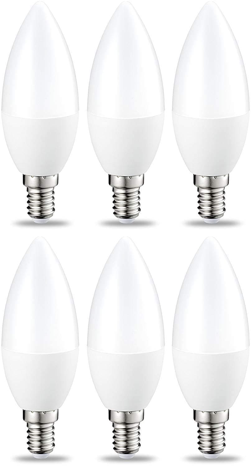 🌟🕯️ Amazon Basics LED-Kerzenleuchten, 6er-Pack, Warmweiß, 4.9W, Nicht Dimmbar