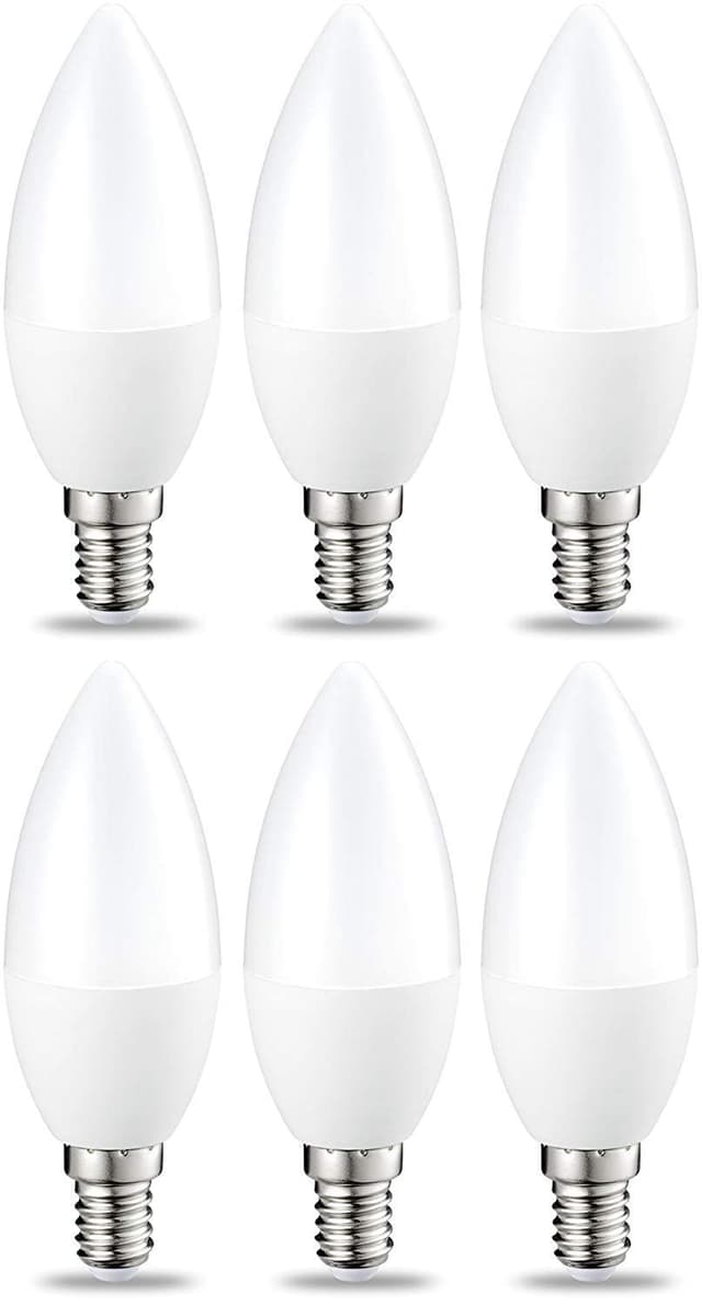 🌟🕯️ Amazon Basics LED-Kerzenleuchten, 6er-Pack, Warmweiß, 4.9W, Nicht Dimmbar