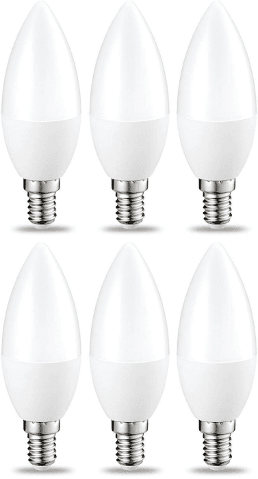 🌟🕯️ Amazon Basics LED-Kerzenleuchten, 6er-Pack, Warmweiß, 4.9W, Nicht Dimmbar