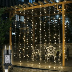SALCAR LED Lichtervorhang Außen 3x3 m mit 8 Modi und Memory 🌟