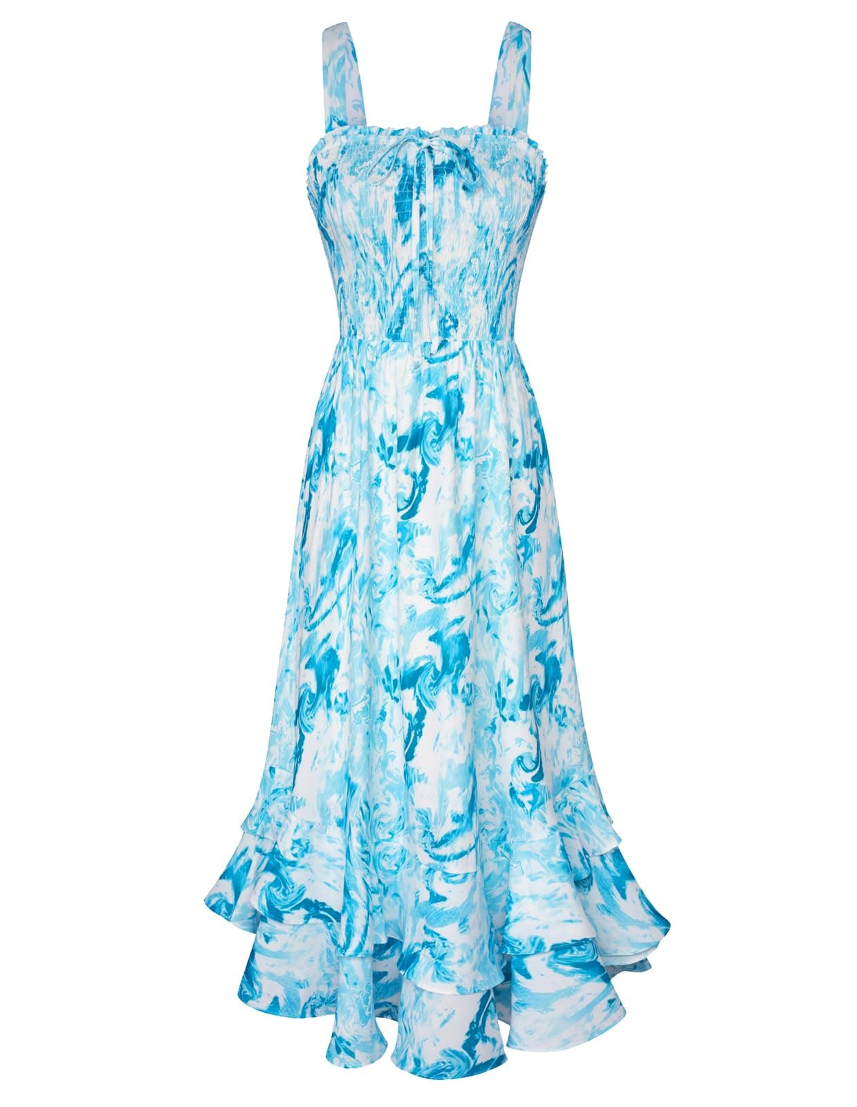 GRACE KARIN Damen langes Blumenkleid Ärmellos Spaghettiträger 🌹 Maxikleid