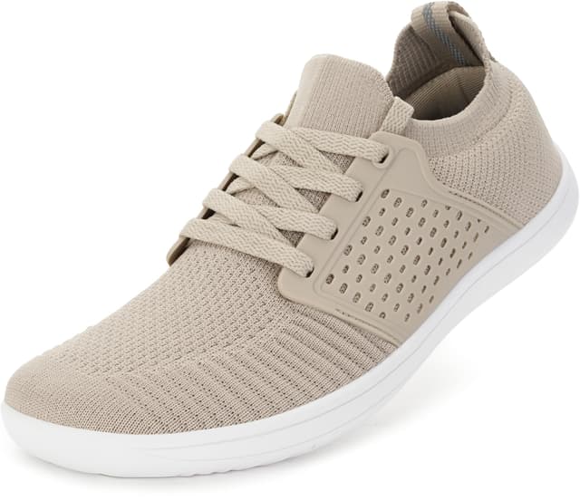 👟🌟 Angebot: WHITIN Unisex Breite Barfußschuhe | Minimalistische Sneaker 42 EU Weit Taupe