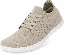 👟🌟 Angebot: WHITIN Unisex Breite Barfußschuhe | Minimalistische Sneaker 42 EU Weit Taupe