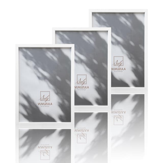 VUVUZULA Bilderrahmen A4 Weiß Holz 3er Set 21x30cm Fotorahmen Holzrahmen MDF Rahmen DIN A4 für Urkunden Weiß A4 🖼️