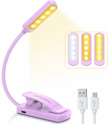 TEAMPD Leselampe Buch Klemme mit 10 LEDs - USB Wiederaufladbar