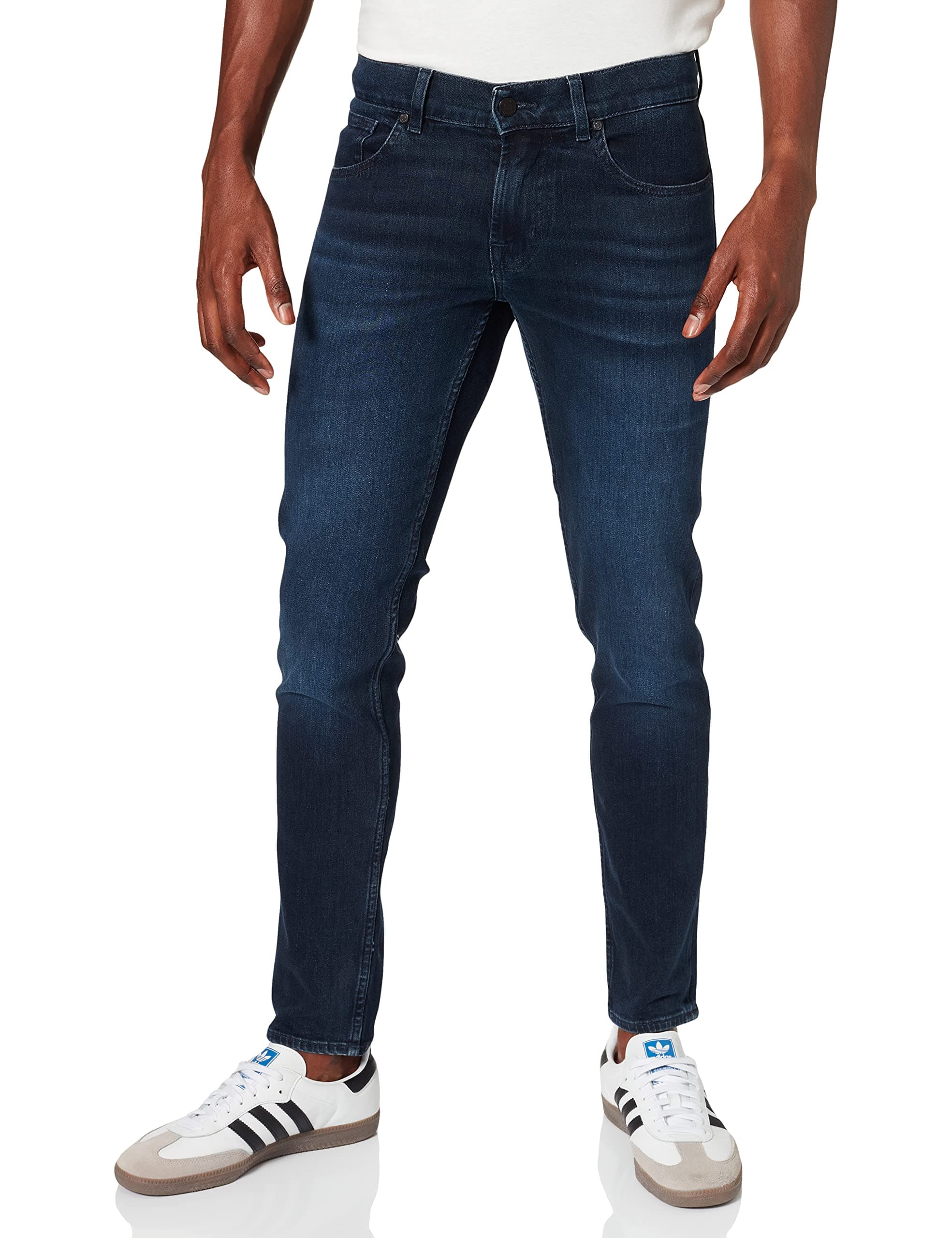 👖 7 For All Mankind Herren Slimmy Tapered Luxe Performance Eco Dark Blue Jeans 28 in Dunkelblau - Nur 76€!