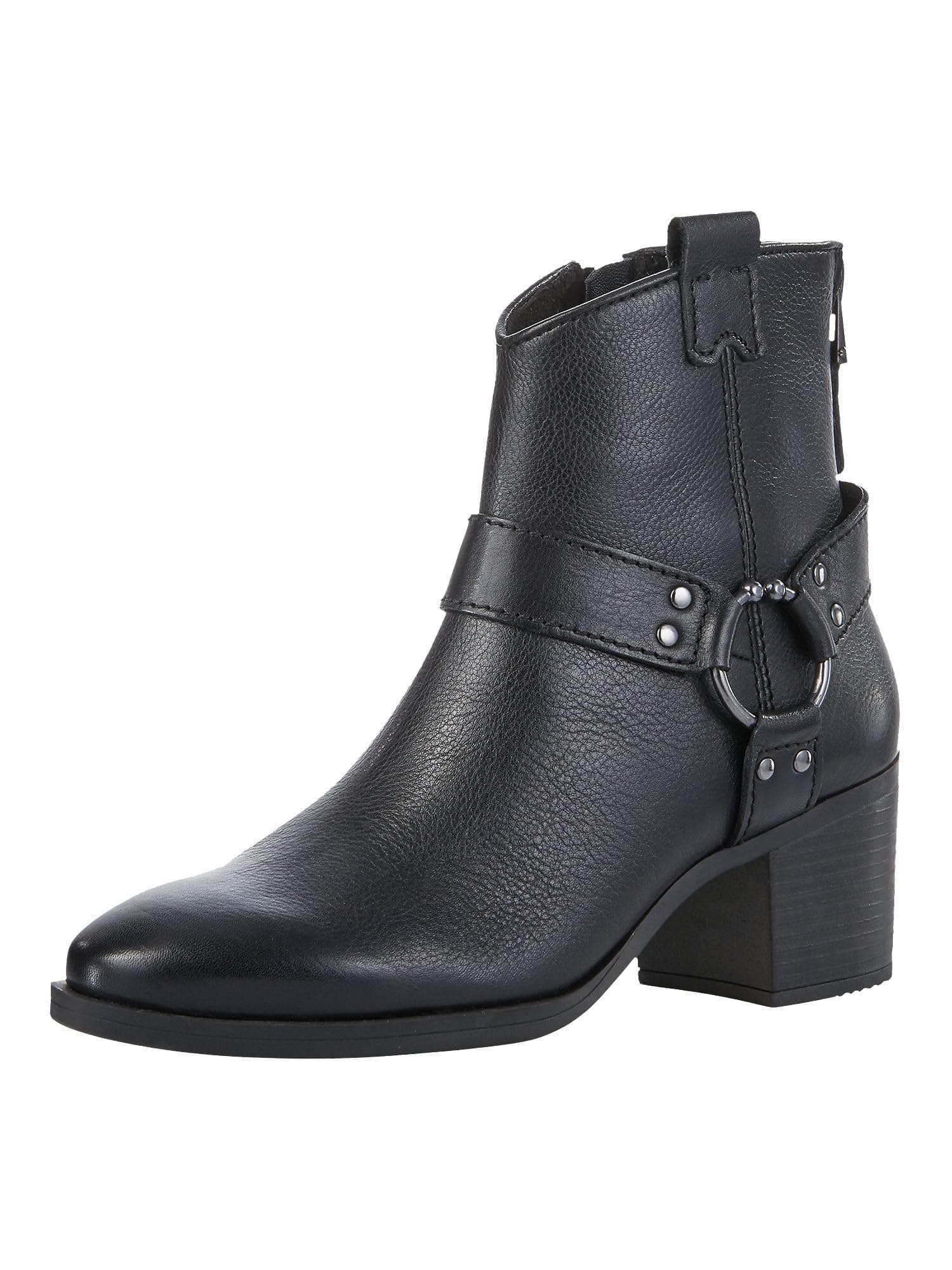 👢🌟 MARCO TOZZI Damen Stiefeletten mit Absatz aus Leder 36 EU Schwarz 🌟👢