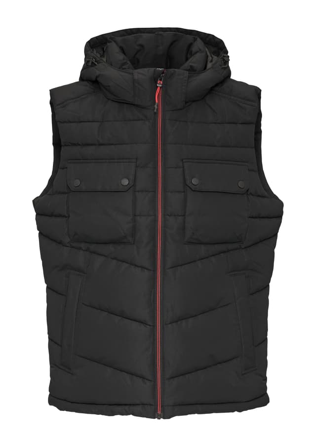 s.Oliver Gesteppte Weste mit abnehmbarer Kapuze 3XL Schwarz 🧥🖤