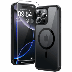 TAURI 3 in 1 für iPhone 16 Pro Max Hülle 6,9" mit 2 Stück Panzerglas Schutzfolie - Schwarz