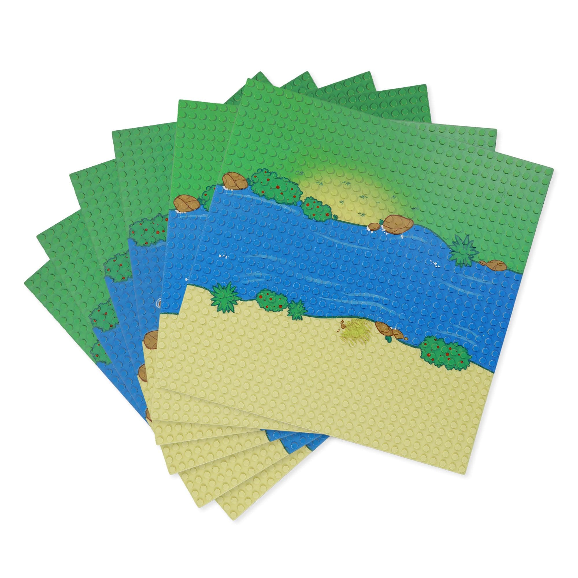 🌴 LADAMI 6 Platten Set Bauplatte - Tropischer Regenwald- Baseplate für Kreatives Spielen