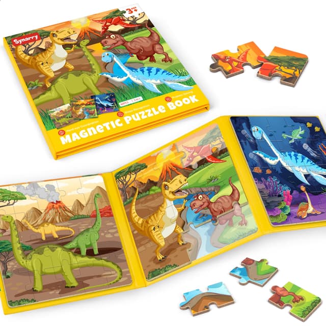 🦕🦖 SYNARRY Kinderpuzzle Dinosaurier Magnet Puzzle ab 3 4 5 Jahre 🧩🧒