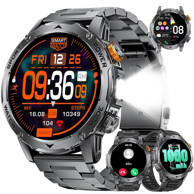 LIGE Militär Smartwatch Herren EF12-F mit 1,75” HD Display 🌟
