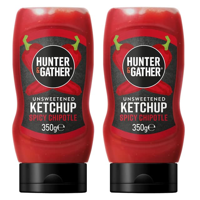 Angebot: Hunter & Gather ungesüßter würziger Ketchup 2x350g | ketogen, paläo, kohlenhydratarm & veganfreundlich