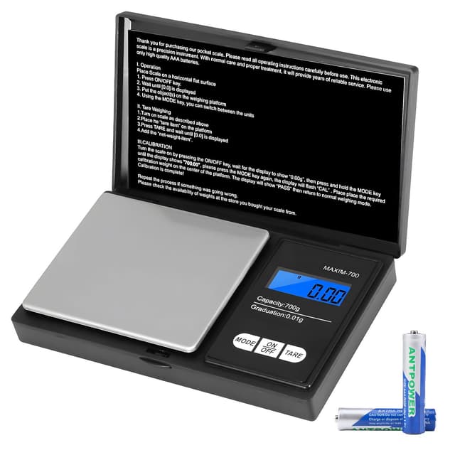 Vinabo Grammwaage Feinwaage 0.01g 700g/0.01g Goldwaage Präzisionswaage Taschenwaage