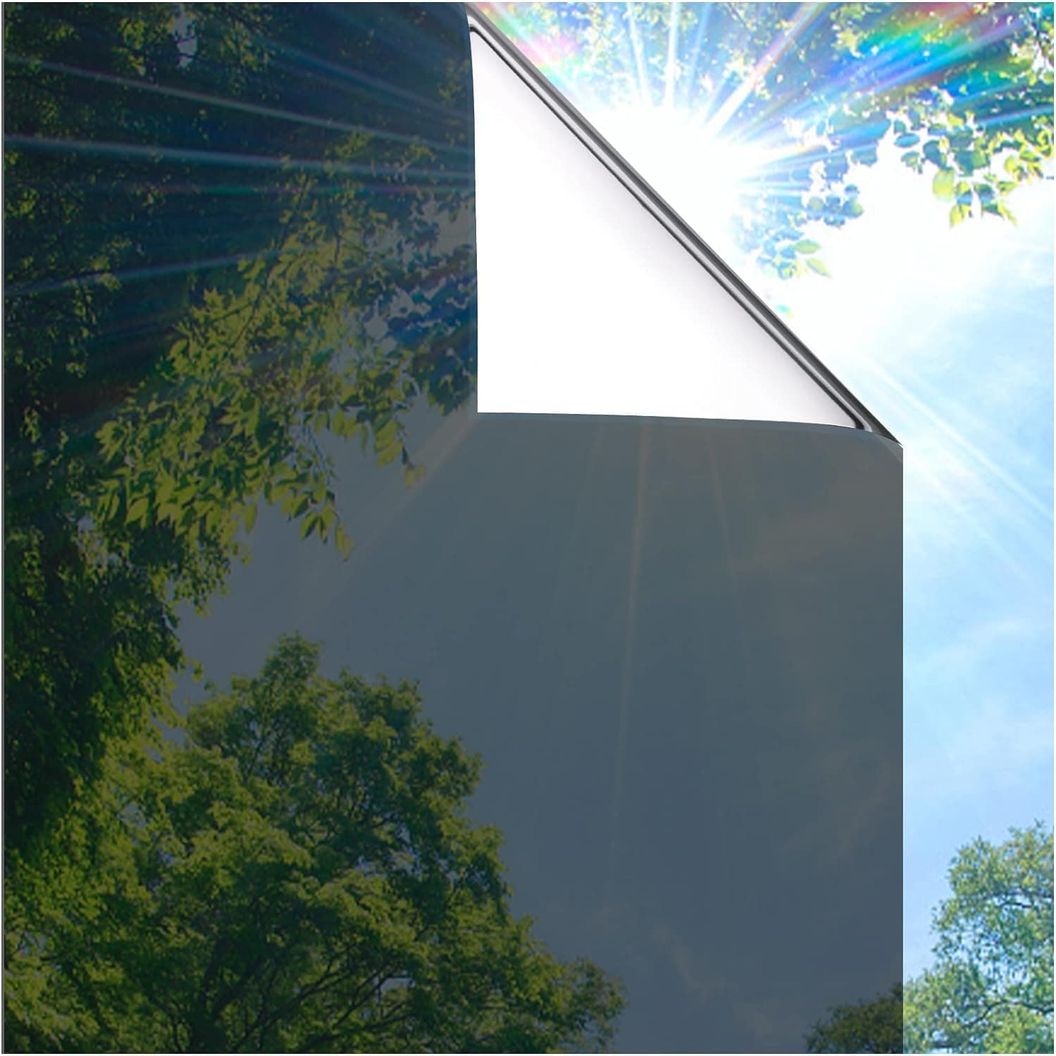 Lifetree Fensterfolie Spiegelfolie Wärmereflektion Selbstklebend 🪞 Sonnenschutzfolie Wärmegrad Kontrolle Fensteraufkleber Privatsphäre Anti-UV Fenstertönung 🏡