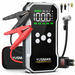 YUSMAN Auto Starthilfe Powerbank mit Kompressor 5000A 150PSI für PKW