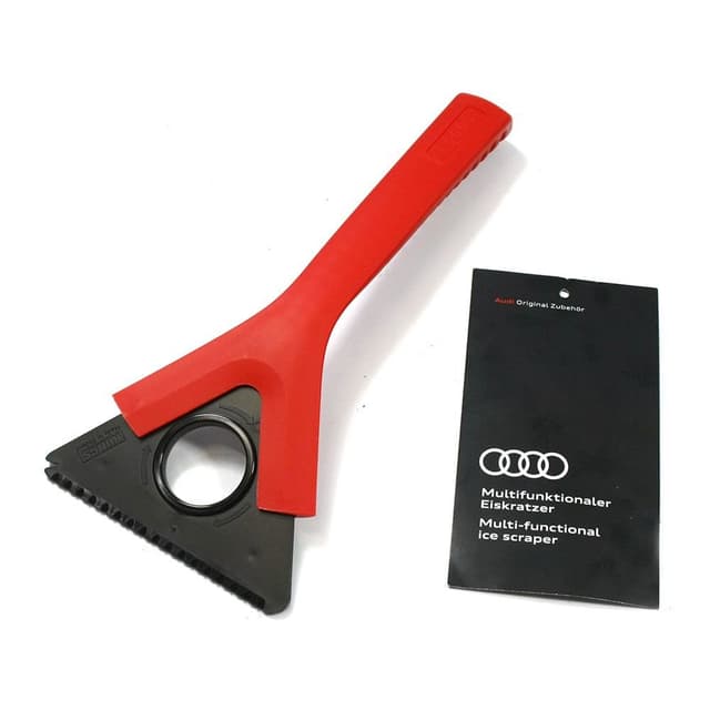 🚗 Audi Original Eiskratzer ❄️ multifunktional Schaberklinge Winter Kratzer Pflege Reinigung 80A096010, Rot