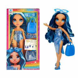 🌈 Rainbow High Swim & Style - Skyler (Blau) - 28 cm Große Puppe mit Schimmerndem Pareo Angebot bei HelloDeals