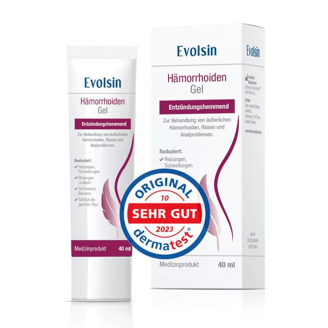 🔥 Evolsin® Hämorrhoiden Gel - Entzündungshemmende Salbe gegen Brennen, Schmerzen & Juckreiz