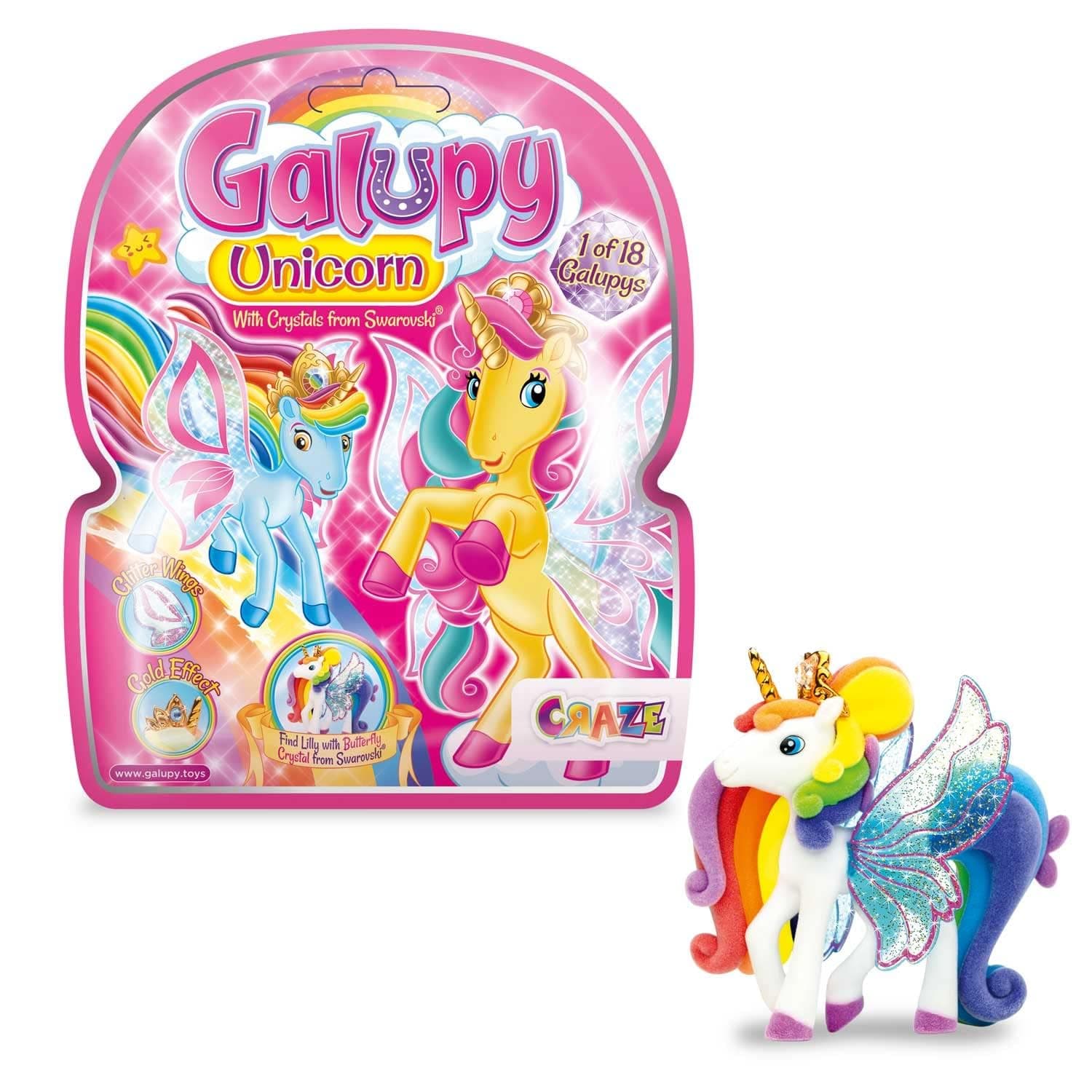 🦄 GALUPY Unicorn - Einhorn Spielzeug zu Sammeln mit Glitzerflügeln & Swarovski Kristal 🌟