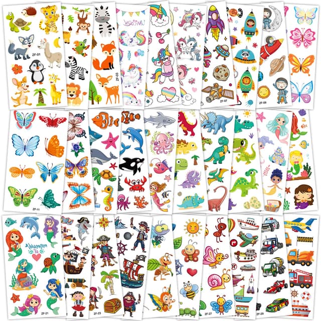 Habett Tattoo Kinder 300+ Set Mädchen Jungen 🦕🚀🦄🦋