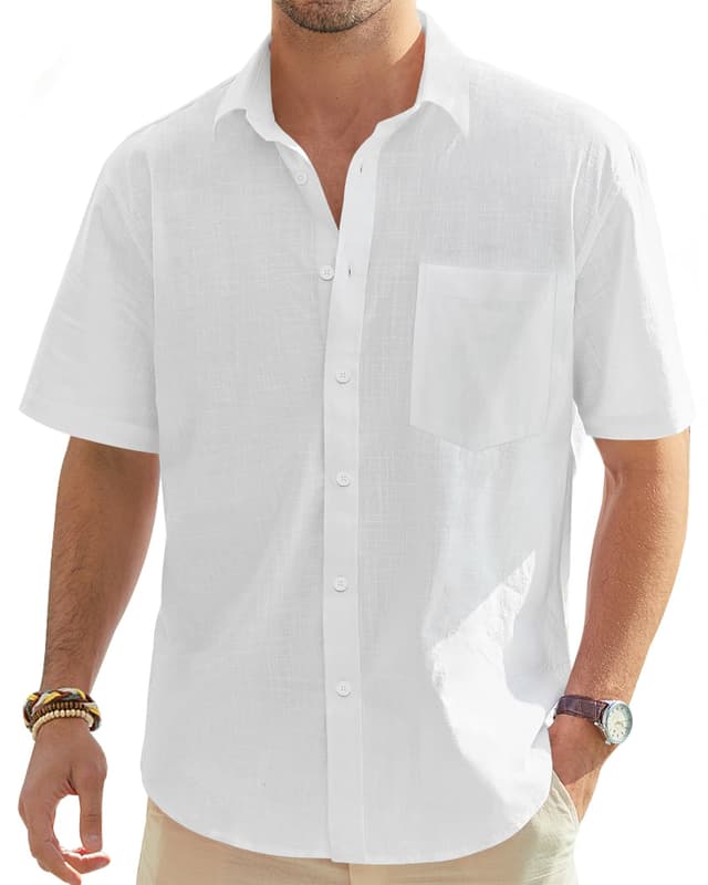 👔 J.VER Leinenhemd Herren Hemd Kurzarm Leinenshirt 🌞