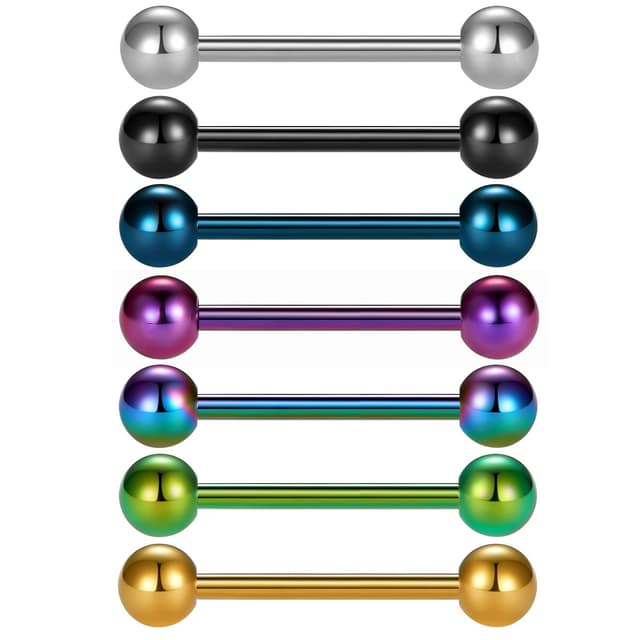 🔥 VCMART Zungenpiercing aus Chirurgenstahl Barbell Stablänge 16mm 🔥