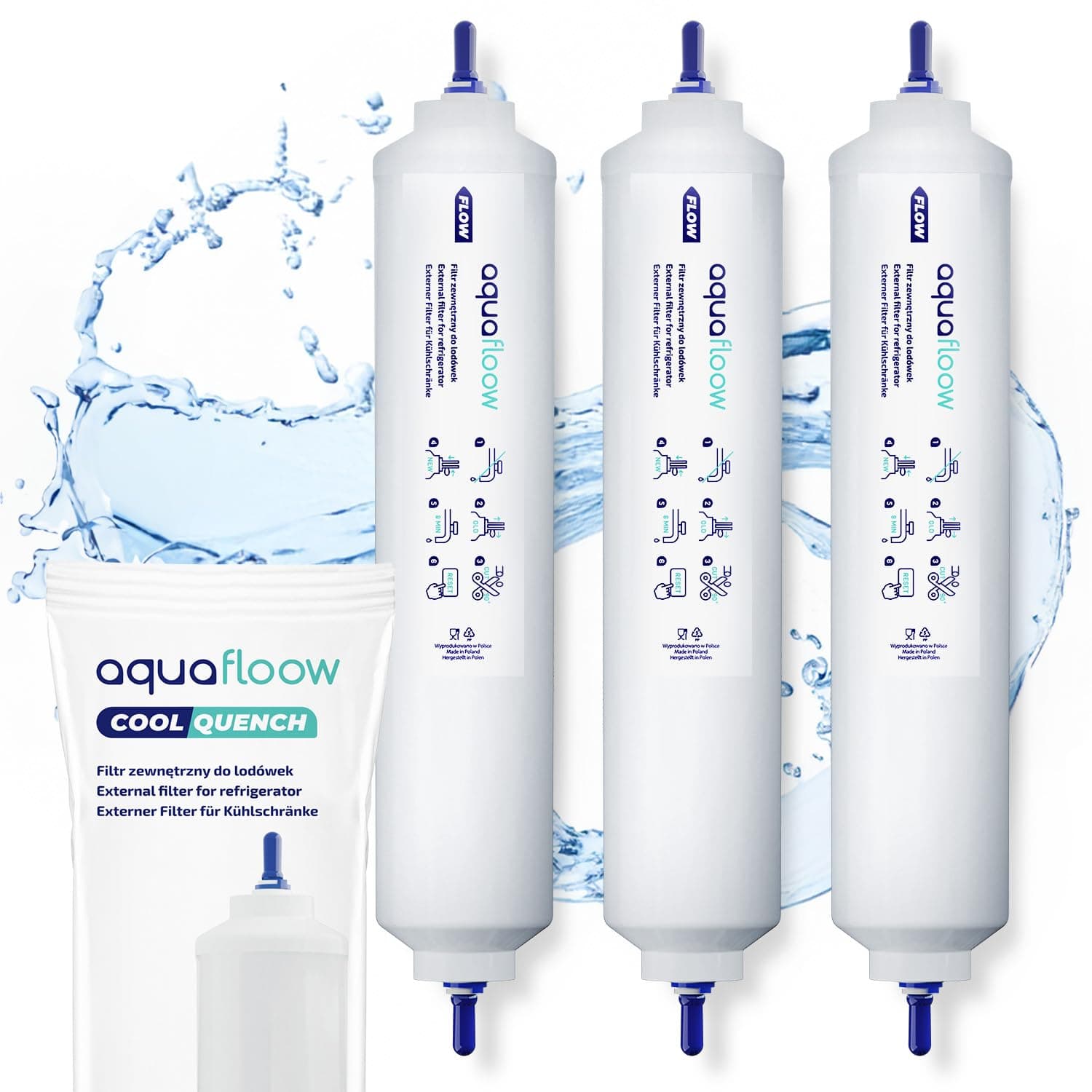 Aquafloow Kühlschrank Wasserfilter Ersatz für Samsung Side By Side, LG, AEG, HAIER, Whirpool, DA29-10105J, HAFEX/EXP, DA99-02131B, WSF-100, EF9603, USC-100, 3 Stück 🌊💧