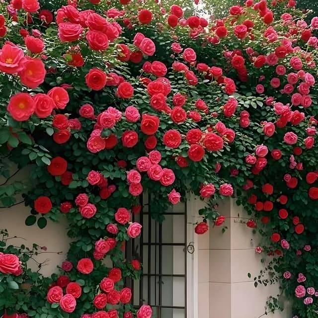 🌹 Rote Kletterrose 100 Samen - Ideal für Balkon, Garten und Fenster 🪟