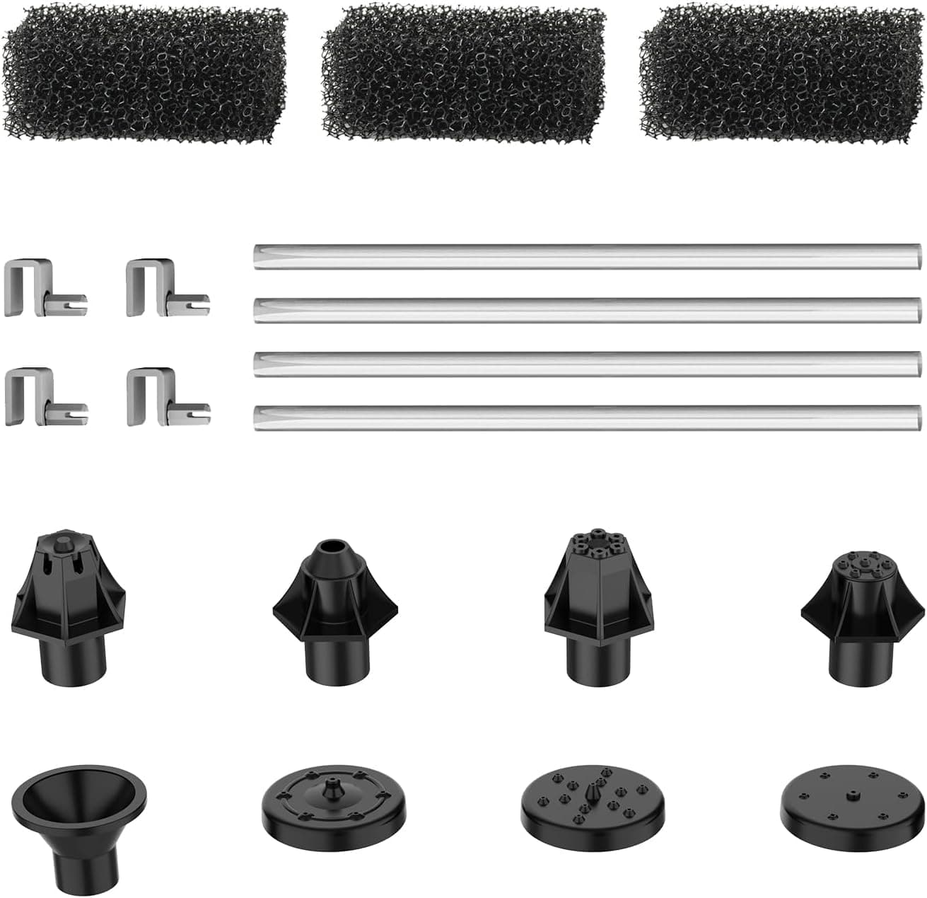 🌞🌿 Yzert Solar Springbrunnen Aufsatz Set - 8 DIY Effekte Düse & 4 Fixierer & 3 Filterschwämme