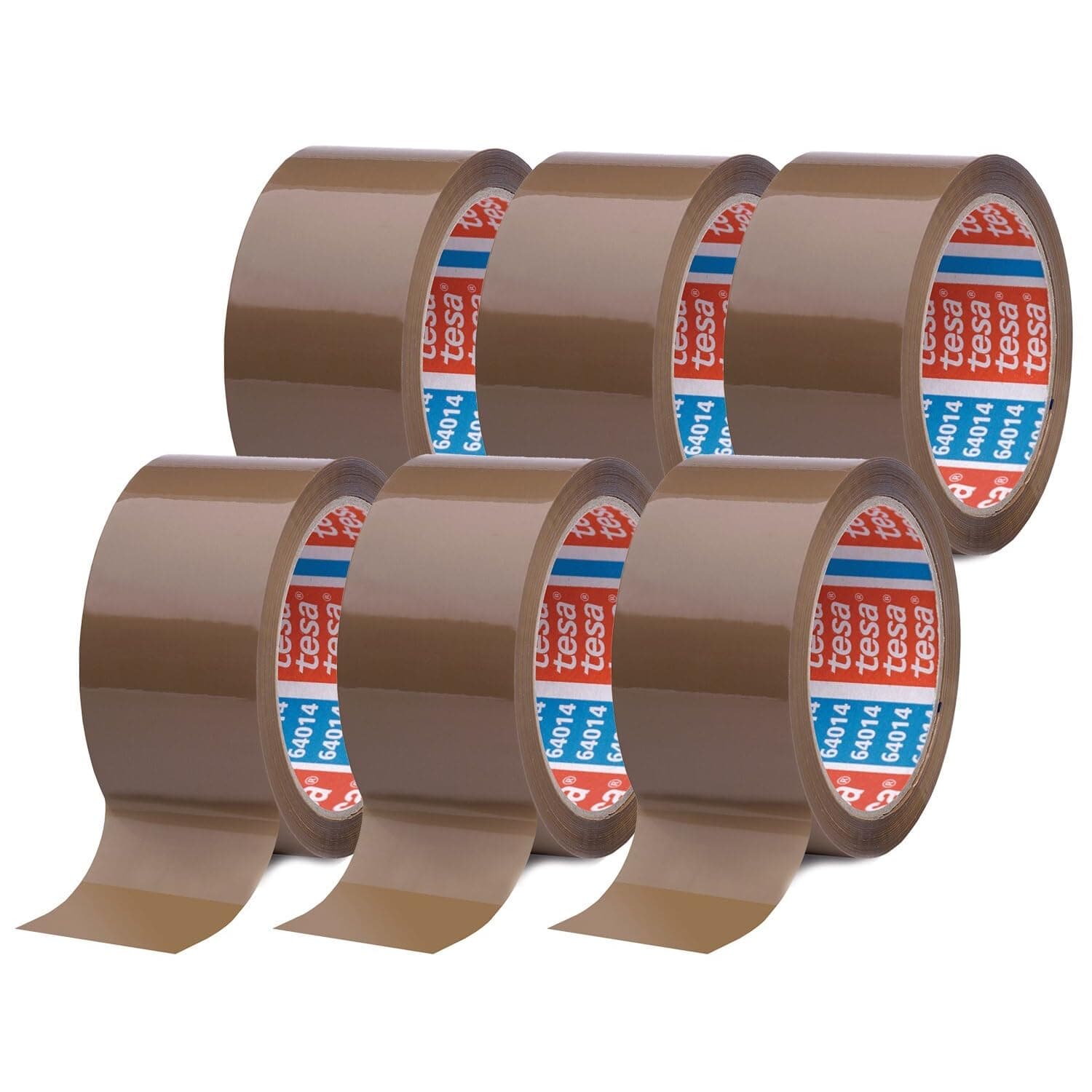 tesa tesapack im 6er Pack 📦📦📦 - Geräuscharmes Paketklebeband zum Verpacken von Paketen und Versandschachteln - braun - 6 Rollen je 66 m