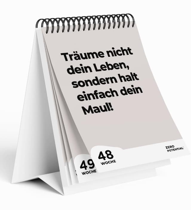 Demotivierender Tischkalender 2025: Träume nicht dein Leben, sondern halt dein Maul 😒