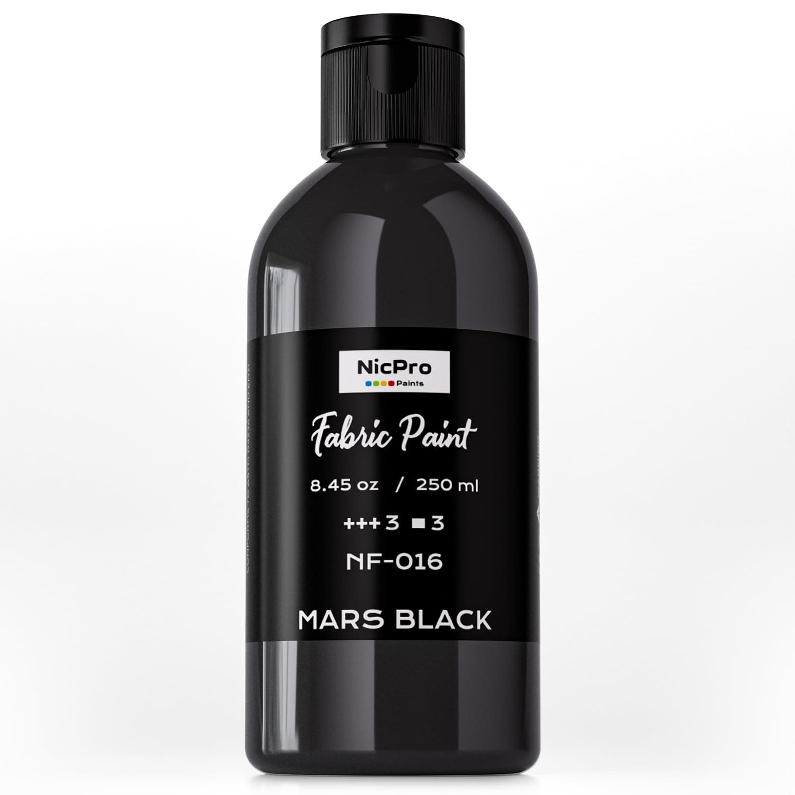 Nicpro Textilfarbe schwarz, 250 ml Stofffarbe Waschfest 🎨