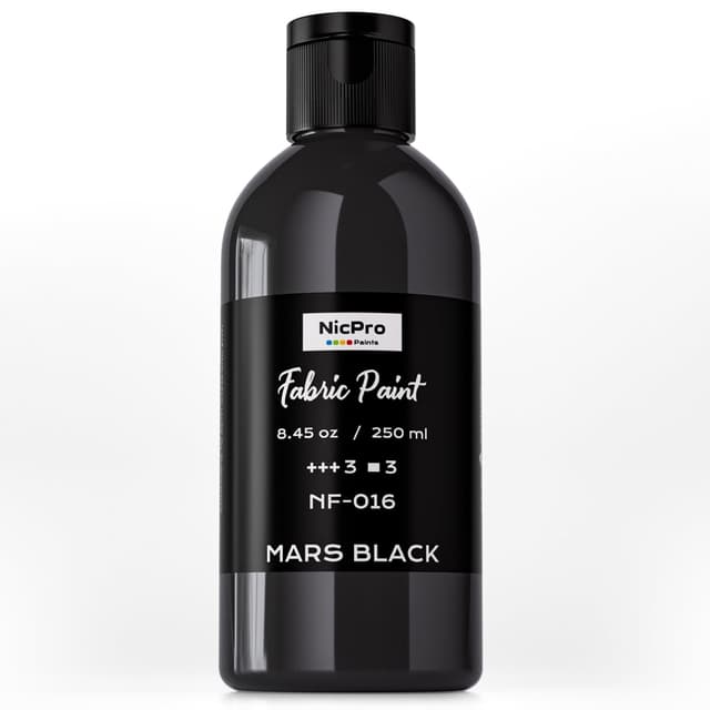 Nicpro Textilfarbe schwarz, 250 ml Stofffarbe Waschfest 🎨