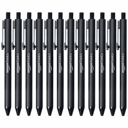 🖊️🌟 Amazon Basics Einziehbarer Kugelschreiber - 12 Stück, Schwarz 🌟🖊️