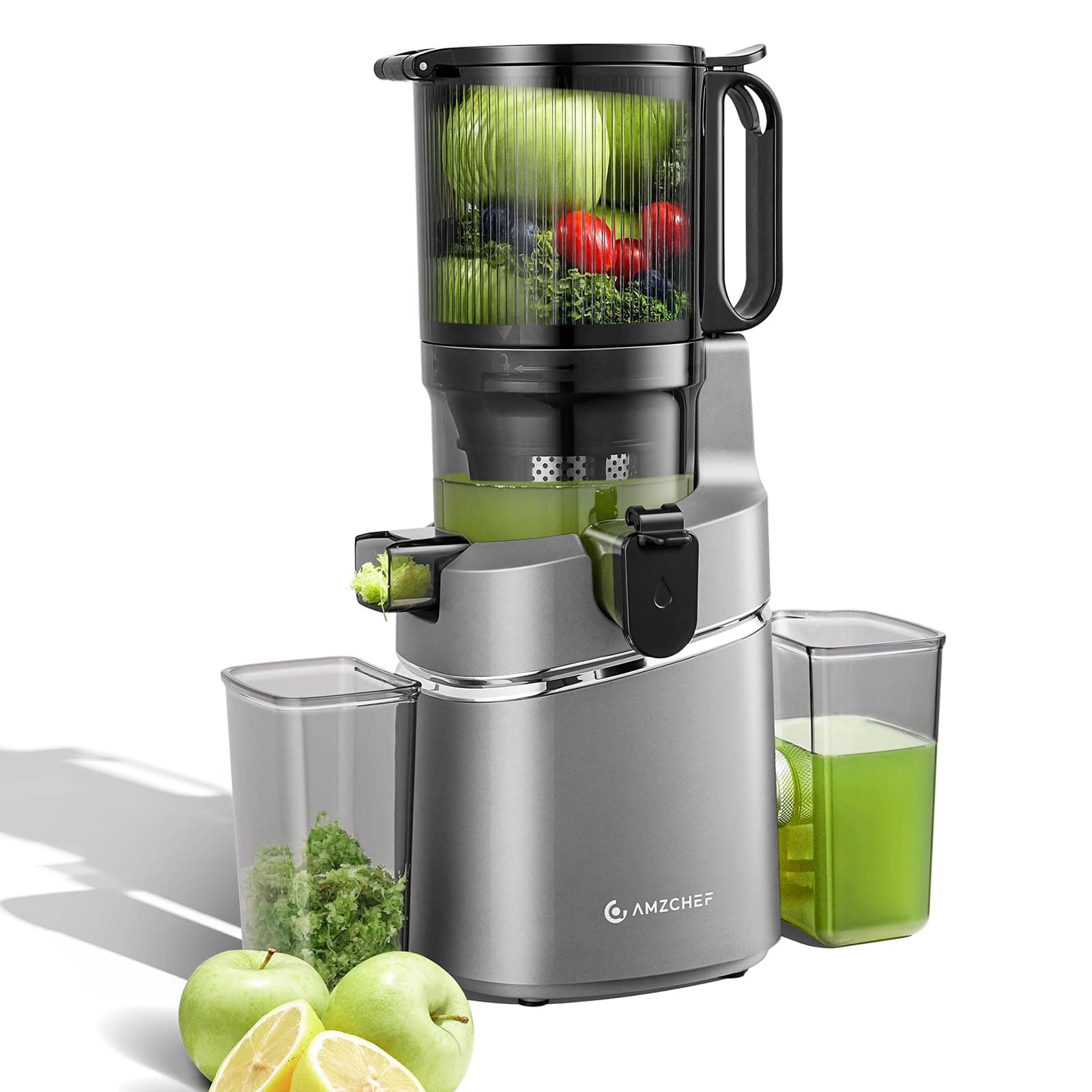 AMZCHEF 250W Automatischer All-In-One Entsafter mit Dreifachem Filter - Grau 🍹