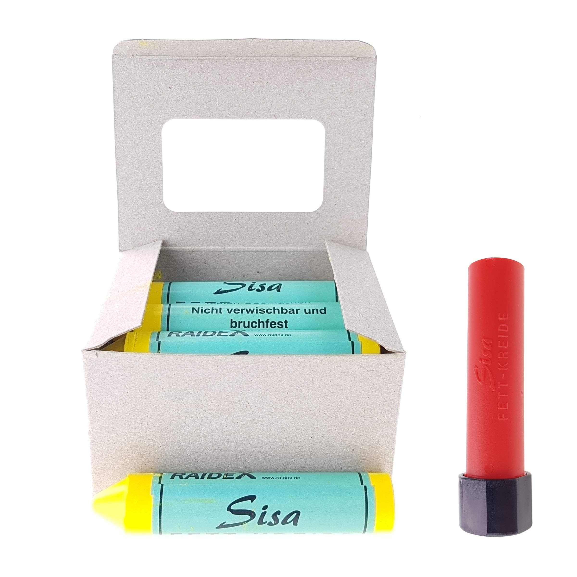 🚗🔶 Sisa 12 St Reifenkreide Fettkreide Gelb Reifen Kreide Satz + Gratis Griff 🚗🔶