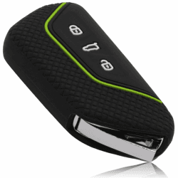 🔑 FOAMO Autoschlüssel Hülle für VW, SEAT, Skoda, Cupra - Silikon Schlüsselhülle in Schwarz-Apfel-Grün Angebot bei HelloDeals