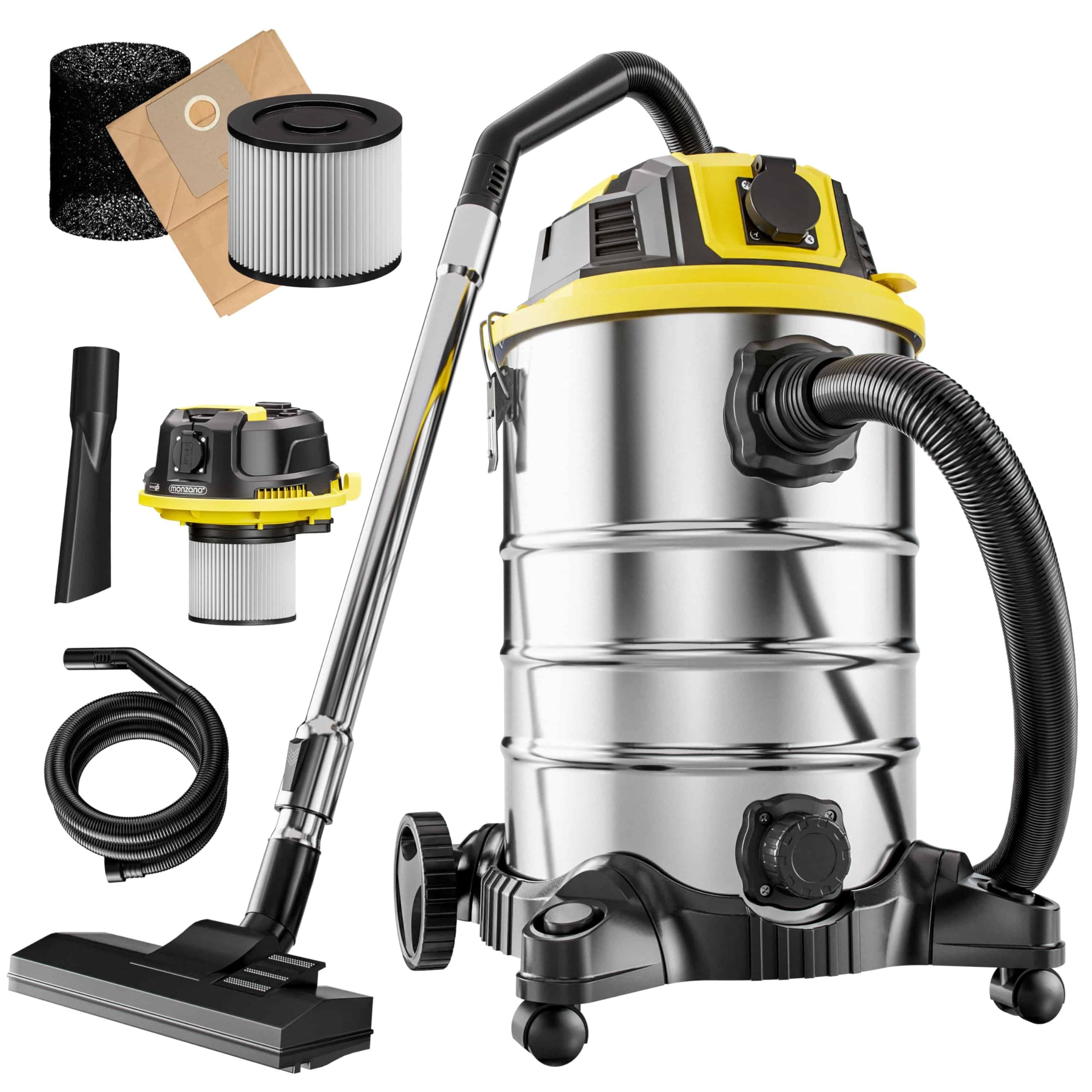 Monzana® Nass Trockensauger 30L 2200W + Steckdose GS-Zertifiziert