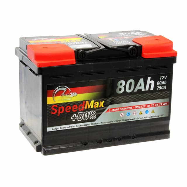 🚗 SMC Autobatterie Speed Max 80Ah 12V 750A L3 Starterbatterie für Autos 🌟