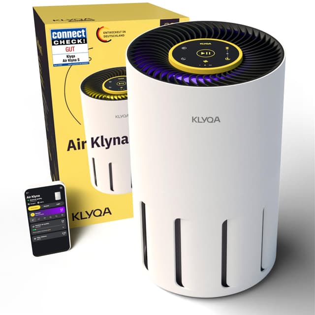 🌿 Klyqa Luftreiniger 360° HEPA-Filter Leaf I Luftreiniger gegen Tierhaare und Allergene 🍃
