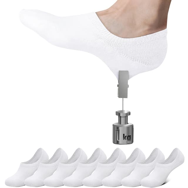 👟 Falechay Sneaker Socken Damen Füßlinge 8 Paar No Show Unisex Schwarz Weiß Grau Hautfarbe