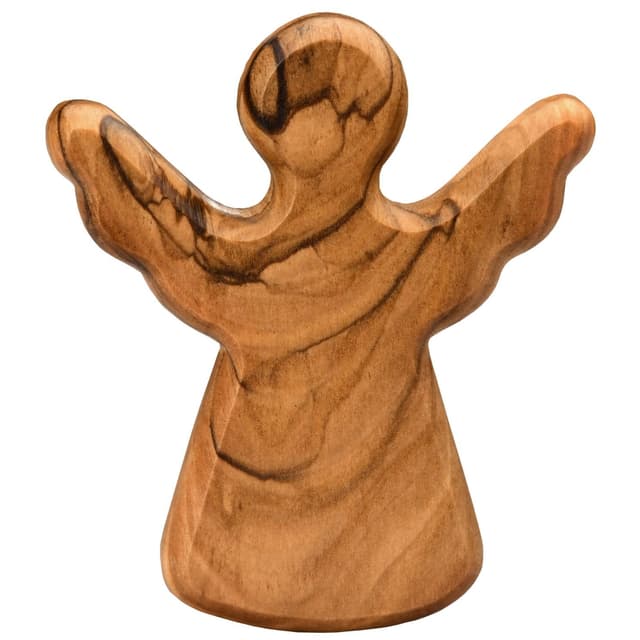 Kassis Geschenkartikel Olivenholz-Schutzengel - Handgefertigte Engel-Figur aus Bethlehem